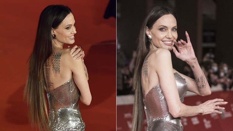 Angelina Jolie wearing hair extensions
