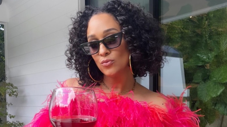 Tia Mowry posing