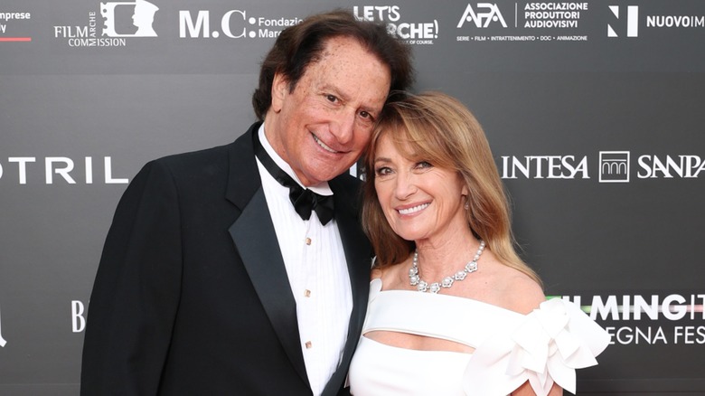 John Zambetti and Jane Seymour posing with their heads together on the red carpet