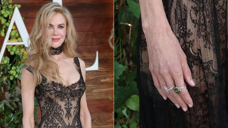 Side-by-sides showing Nicole Kidman and a close-up of her natural manicure