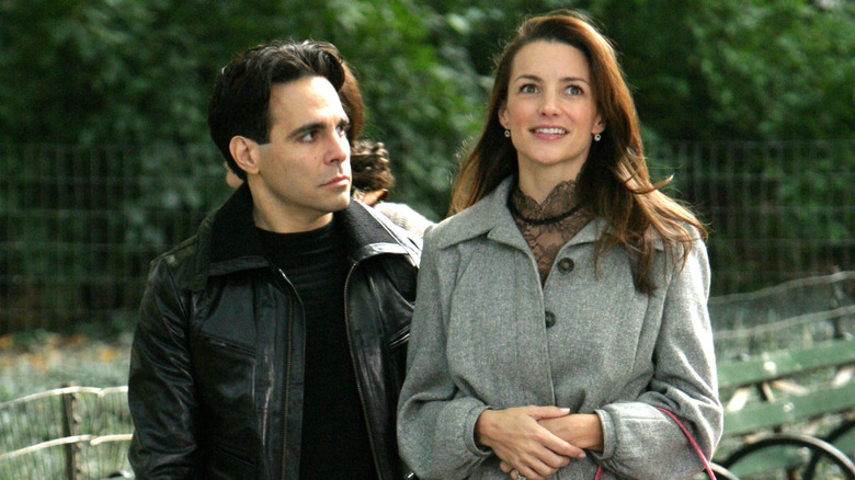 Mario Cantone and Kristin Davis filming sex and the city in 2003