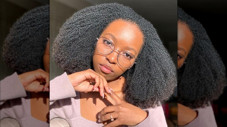 Woman with natural curls