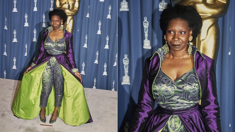 Whoopi Goldberg getting her photo taken at the 1993 Oscars