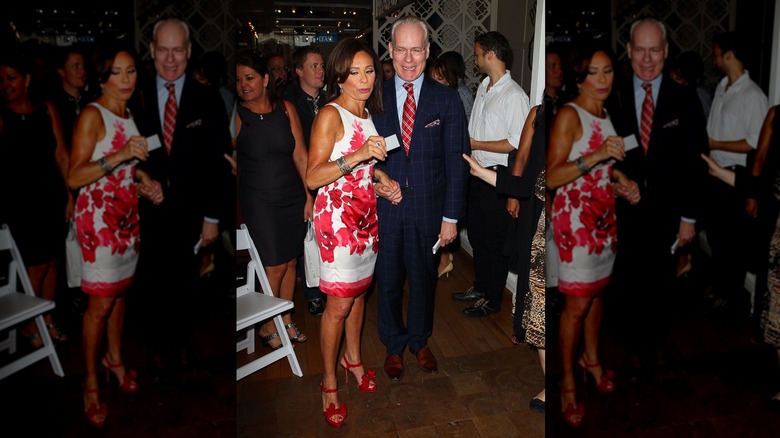 Judge Jeanine Pirro at an event with Tim Gunn