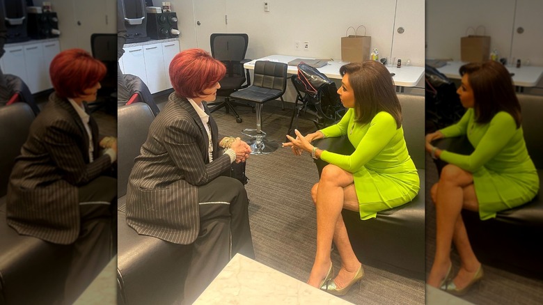 Sharon Osbourne speaking to Judge Jeanine Pirro