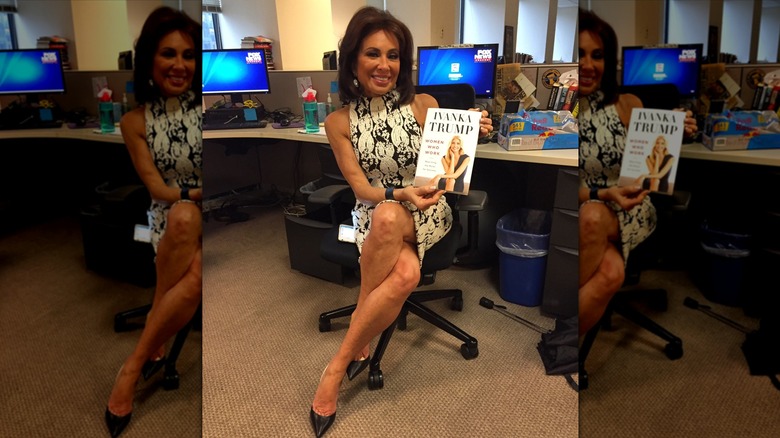 Judge Jeanine Pirro posing with Ivanka Trump's book