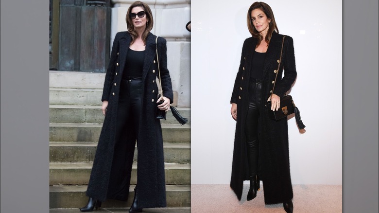 Cindy Crawford at the Balmain Homme Menswear Fall/Winter show, 2018