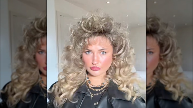 A woman on TikTok with big, '80s curls