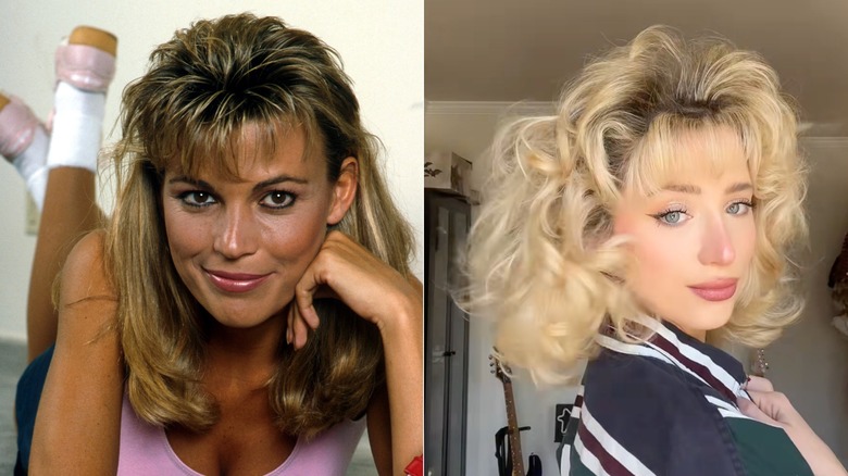 Vanna White with bangs in 1985 and a TikToker with bangs