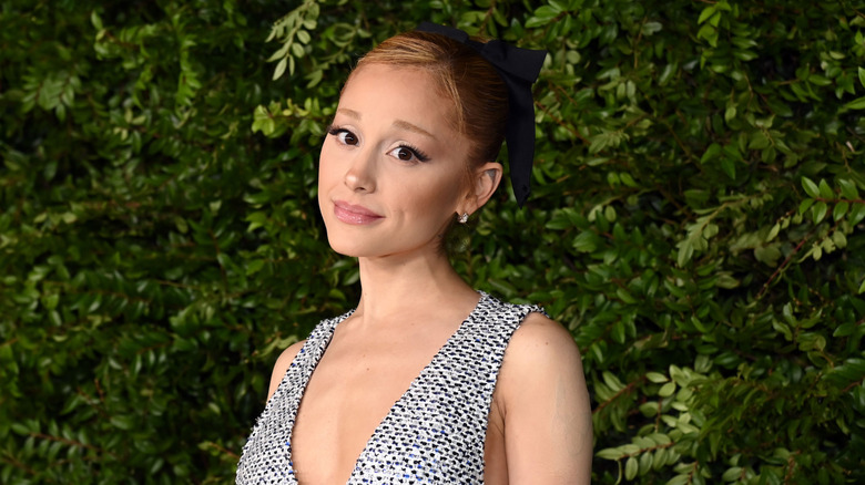 Ariana Grande, wearing CHANEL, attends the Academy Women's Luncheon presented by CHANEL at the Academy Museum Of Motion Pictures on December 10, 2024