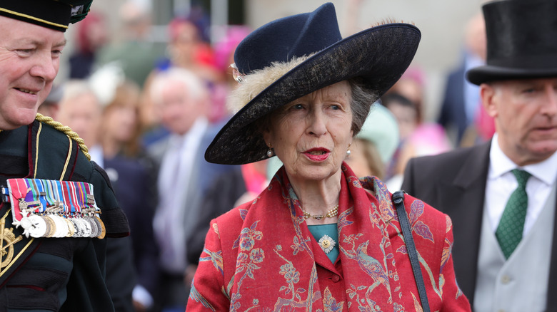 Princess Anne, Princess Royal speaking to guests