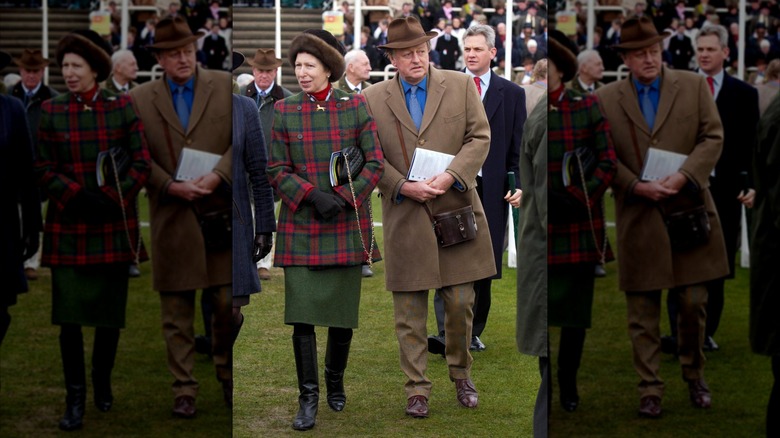 Princess Anne with Andrew Parker-Bowles at the National Hunt Festival At Cheltenham Races (2004)