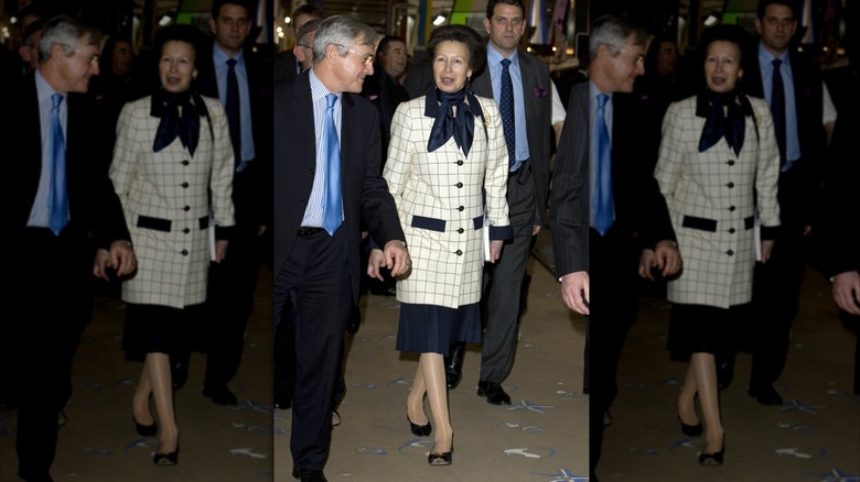 Princess Anne takes a official tour at the London Boat Show 2008