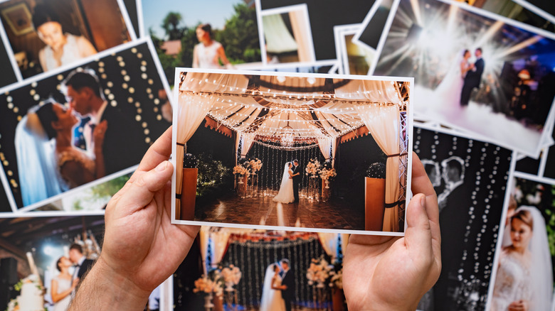 Wedding photos flatlay