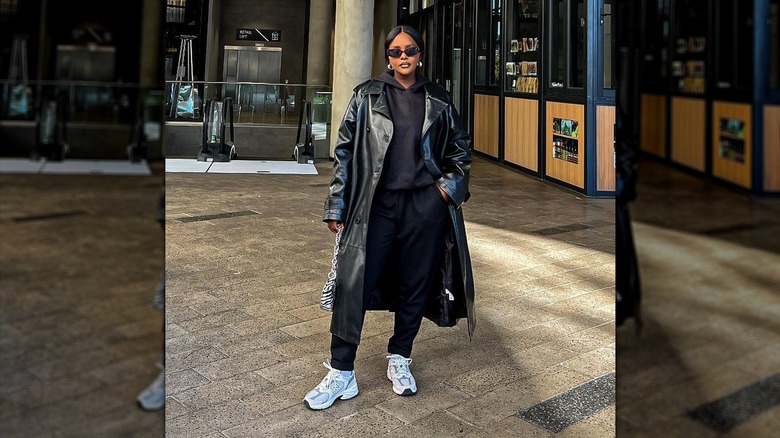 Long leather coat