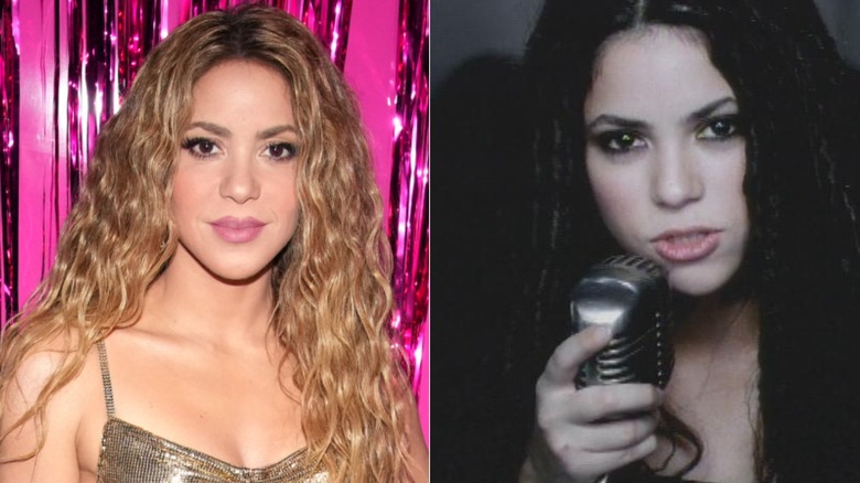 Shakira with light and dark hair