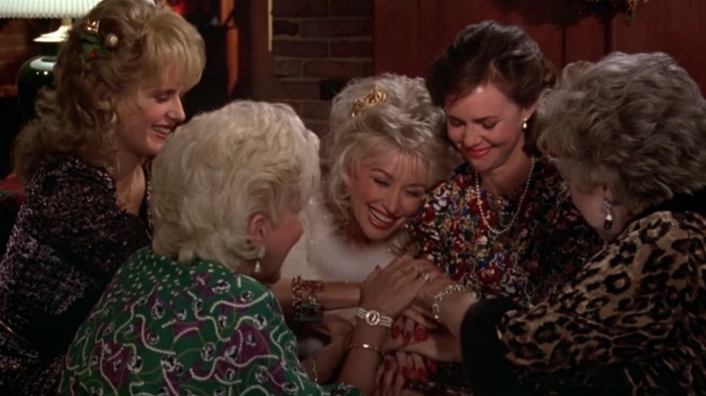 Dolly Parton and cast in "Steel Magnolias"