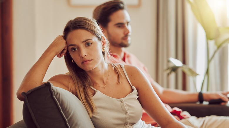 couple ignoring each other