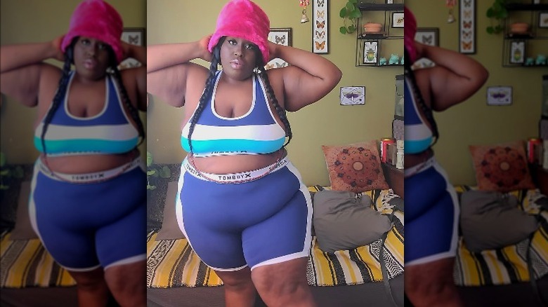 Person wearing a TomboyX bra