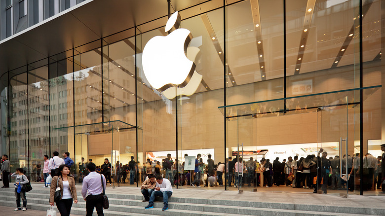 Outside of Apple store in China