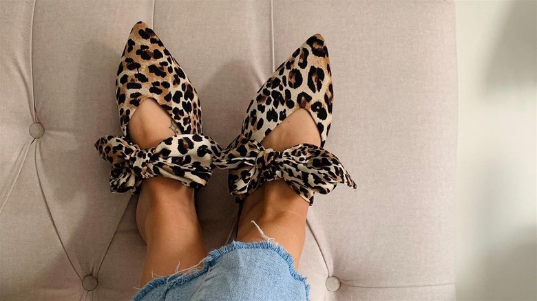 Bow leopard print shoes