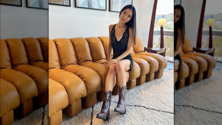 Woman wearing cowboy boots