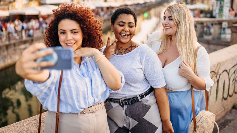 Plus sized women smiling