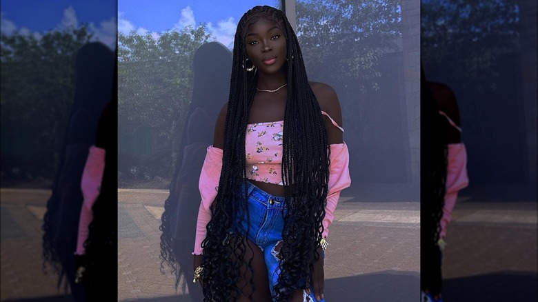 Woman with cornrows