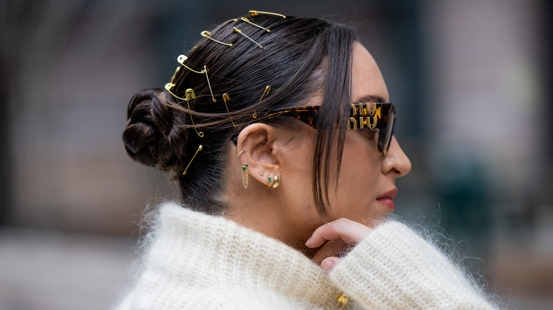 Woman with a bun hairstyle