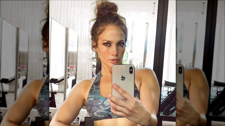 Jennifer Lopez with a topknot