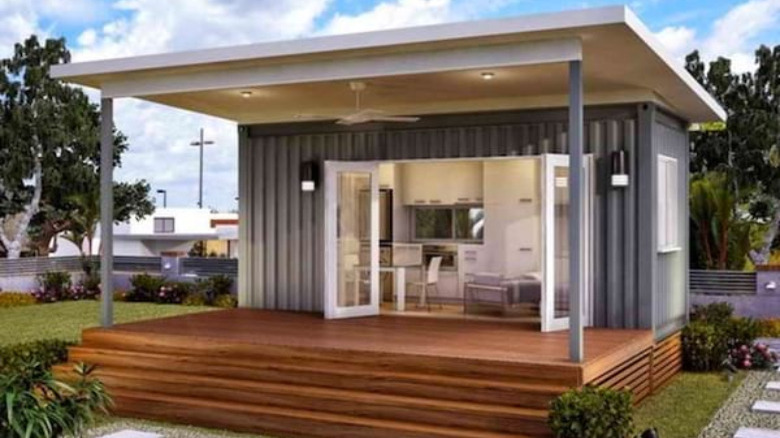 cottage with patio