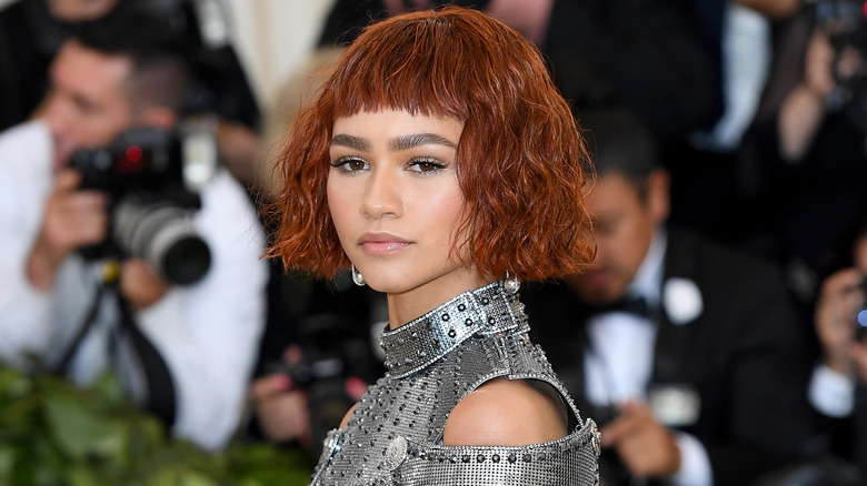 Zendaya with short red hair