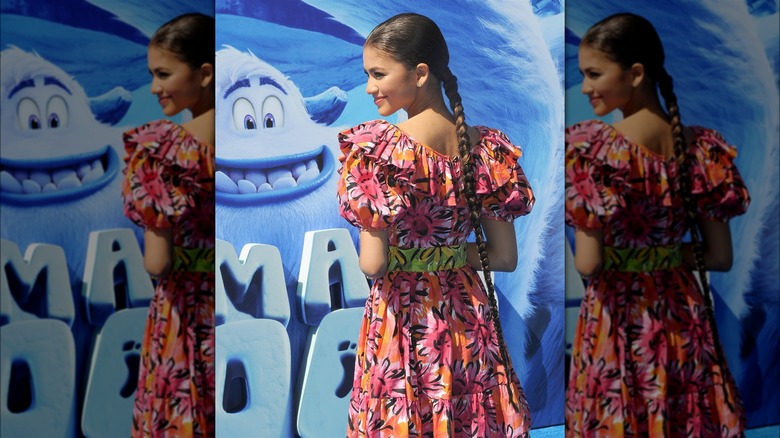 Zendaya with a long braid