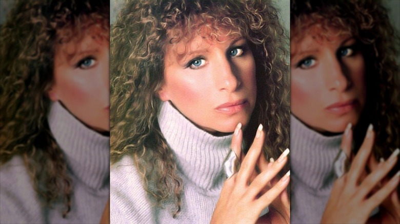 Barbra Streisand with a French manicure