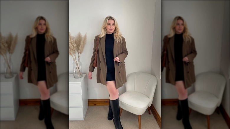 woman in oversized blazer