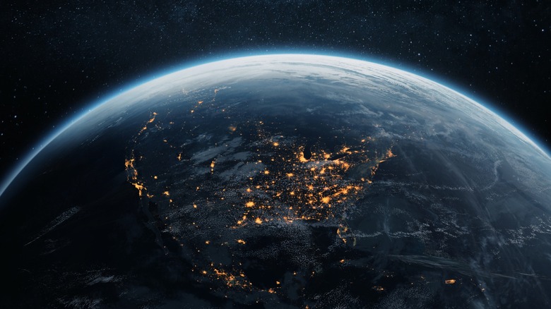 The Earth from space at night