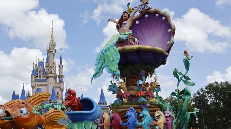The Little Mermaid segment during a parade at Walt Disney World