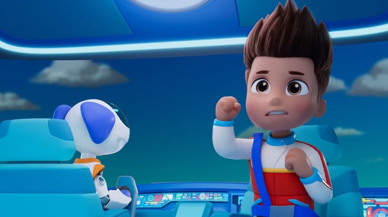 Ryder in a plane in the Paw Patrol TV show