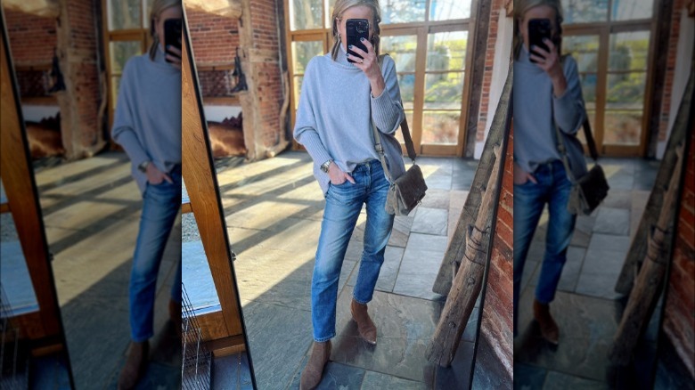 A woman wearing AG jeans