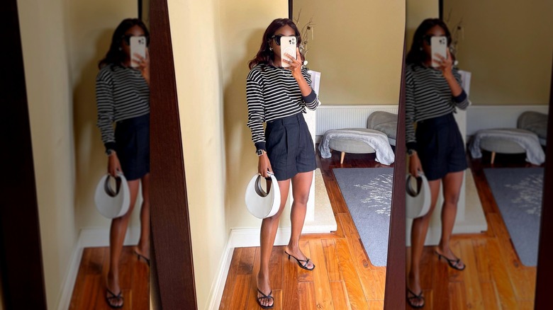 Navy tailored shorts
