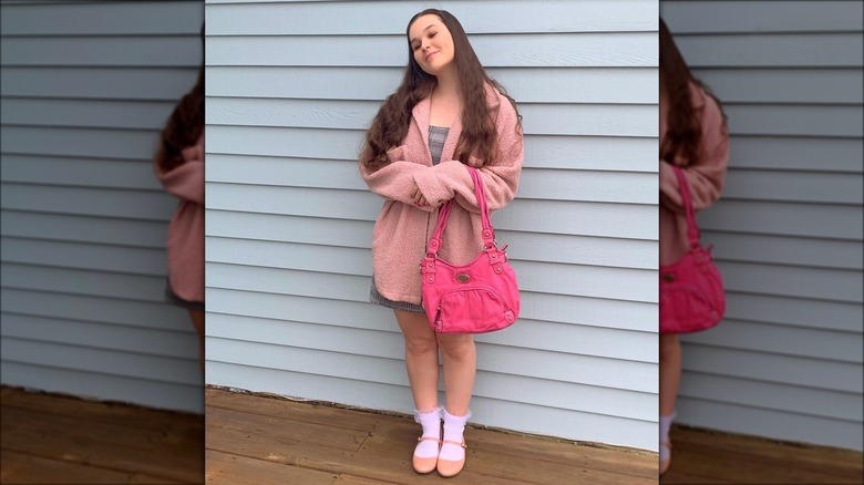Woman in pink Mary Janes