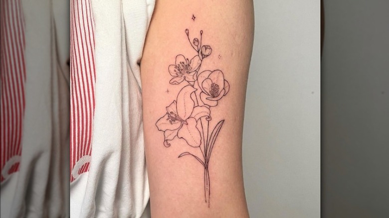 Floral bouquet tattoo
