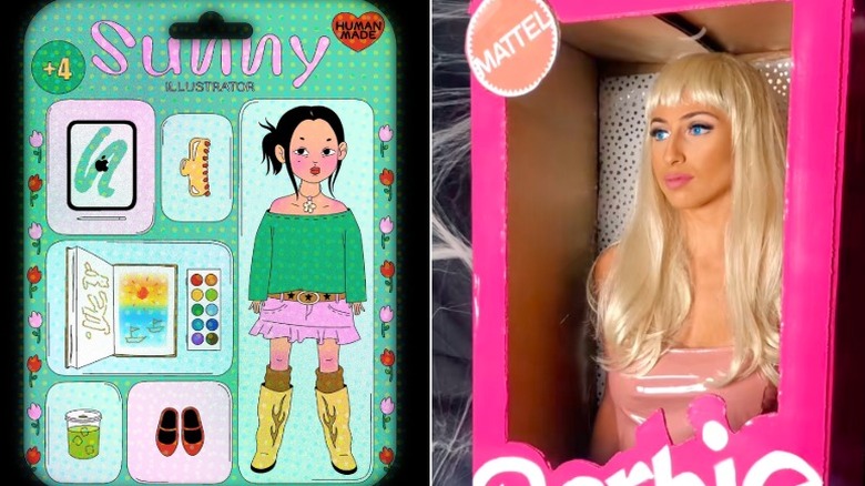 Split image of original artwork created for the #starterpacknoai trend