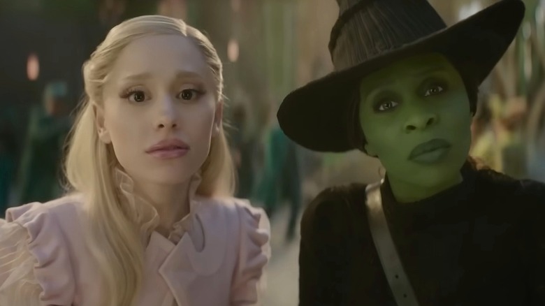 Still of Ariana Granda and Cynthia Erivo as Glinda and Elphaba in "Wicked"