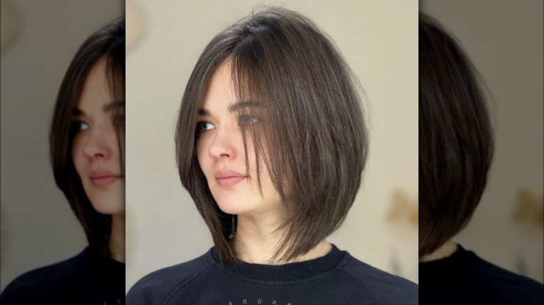 Woman with layered hair