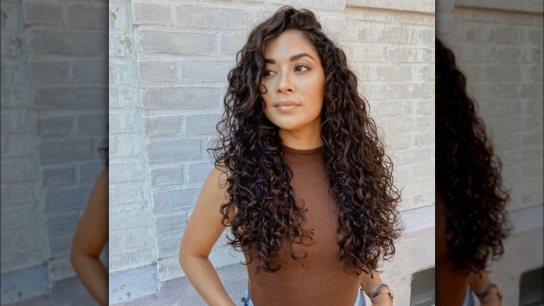 Woman with curly hair