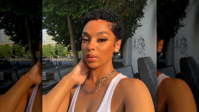 Woman with short hair