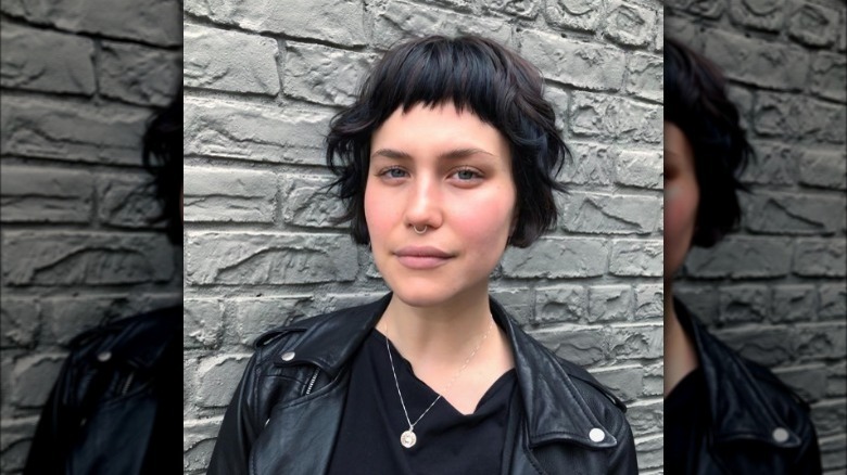 Woman with short layers