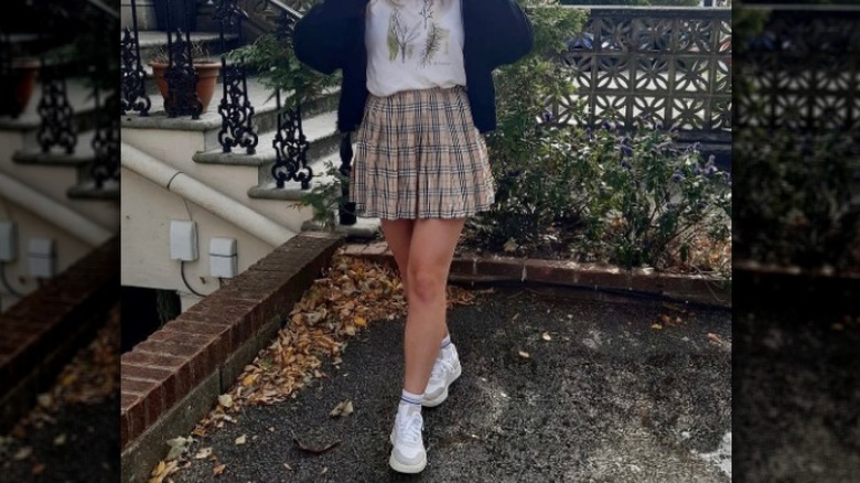 woman in skirt