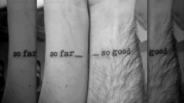 So far so good matching tattoos